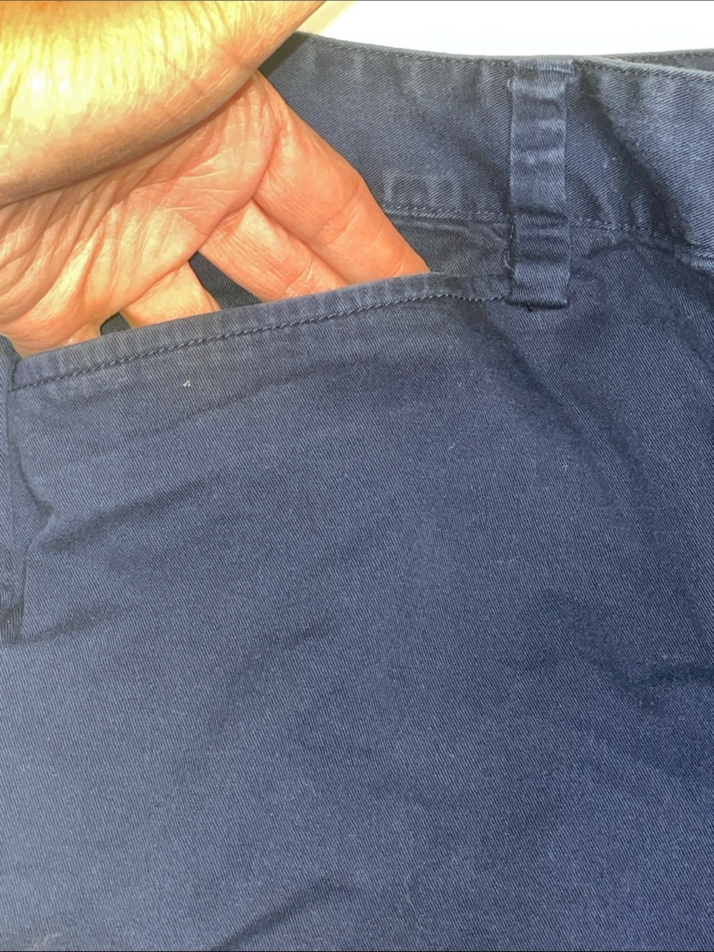 3 Pairs Lands' End Navy Mid-Rise Casual Shorts - Picture 3 of 13